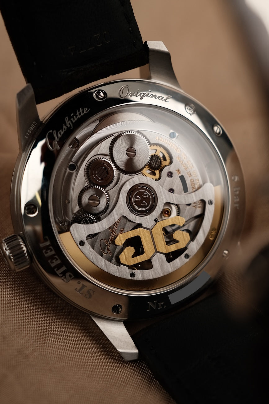 Glashütte Senator Excellence Panorama Big Date 1-36-03-05-02-31 Box + og. Papiere German Delivered