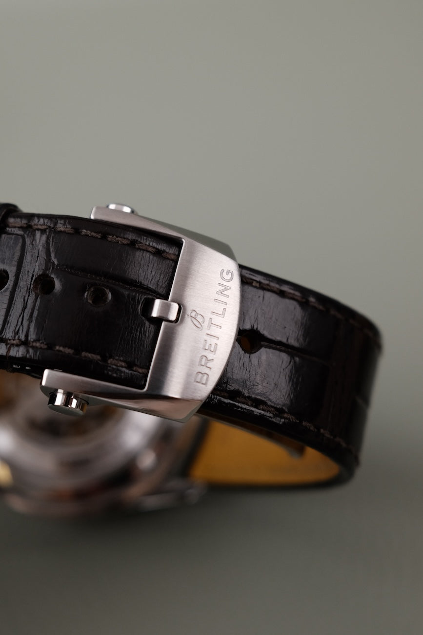 Breitling Premier B25 Datora 42 AB2510 Box + og. Papiere Salmon Dial
