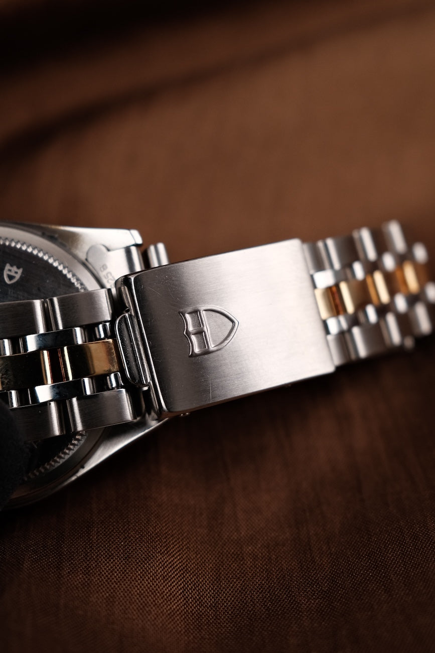 Tudor Prince Oysterdate, black Index Dial, Fluted Bezel 72033 Original Papiere 32mm, SERVICED