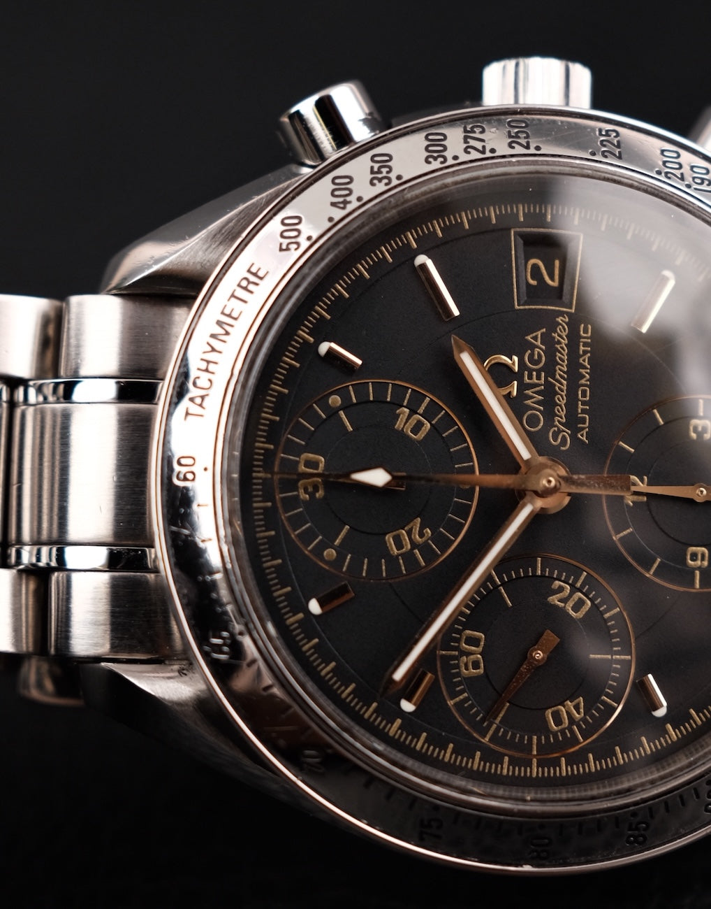 Omega Speedmaster Date 351354 Original Papiere Black Dial, Serviced