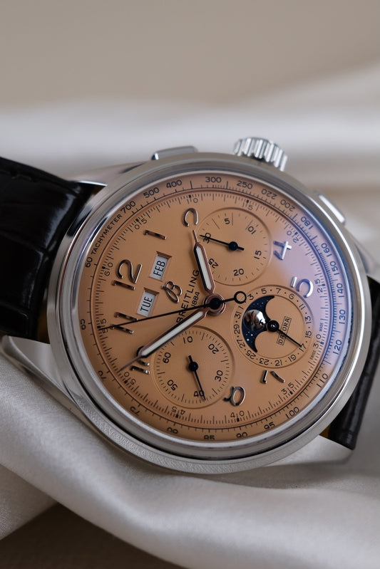 Breitling Premier B25 Datora  AB2510 Box + og. Papiere Salmon Dial Breitling Warranty
