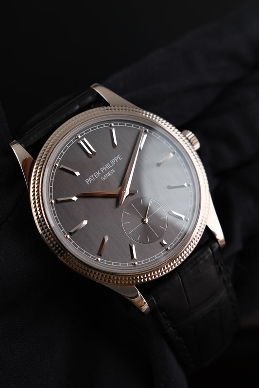 Patek Philippe Calatrava 6119G-001 Box + og. Papiere 18k White Gold, German First Buyer's Invoice, Grey Dial