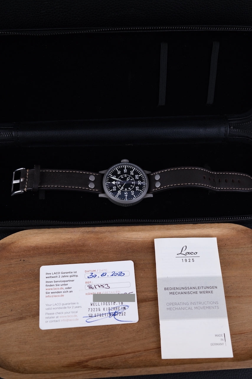 Laco Flieger Black Dial, 45mm, 2020 861753 - Papiere und oder Lieferumfang