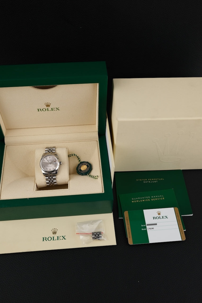 Rolex Datejust 31 178240 Box + og. Papiere Superjubilee, Silver Roman Dial, 31mm
