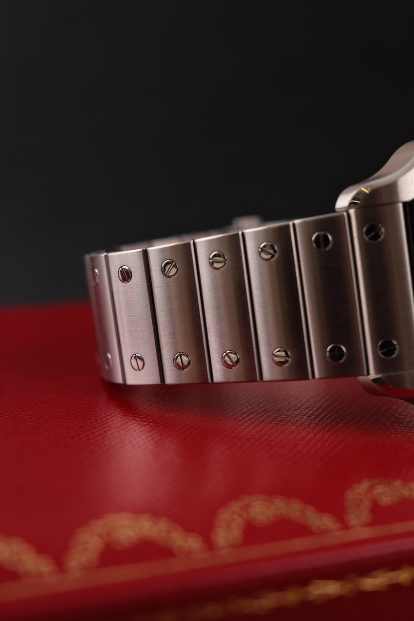 Cartier Santos WSSA0037 Box + og. Papiere 99% New, Grey Dial, Warranty 2029