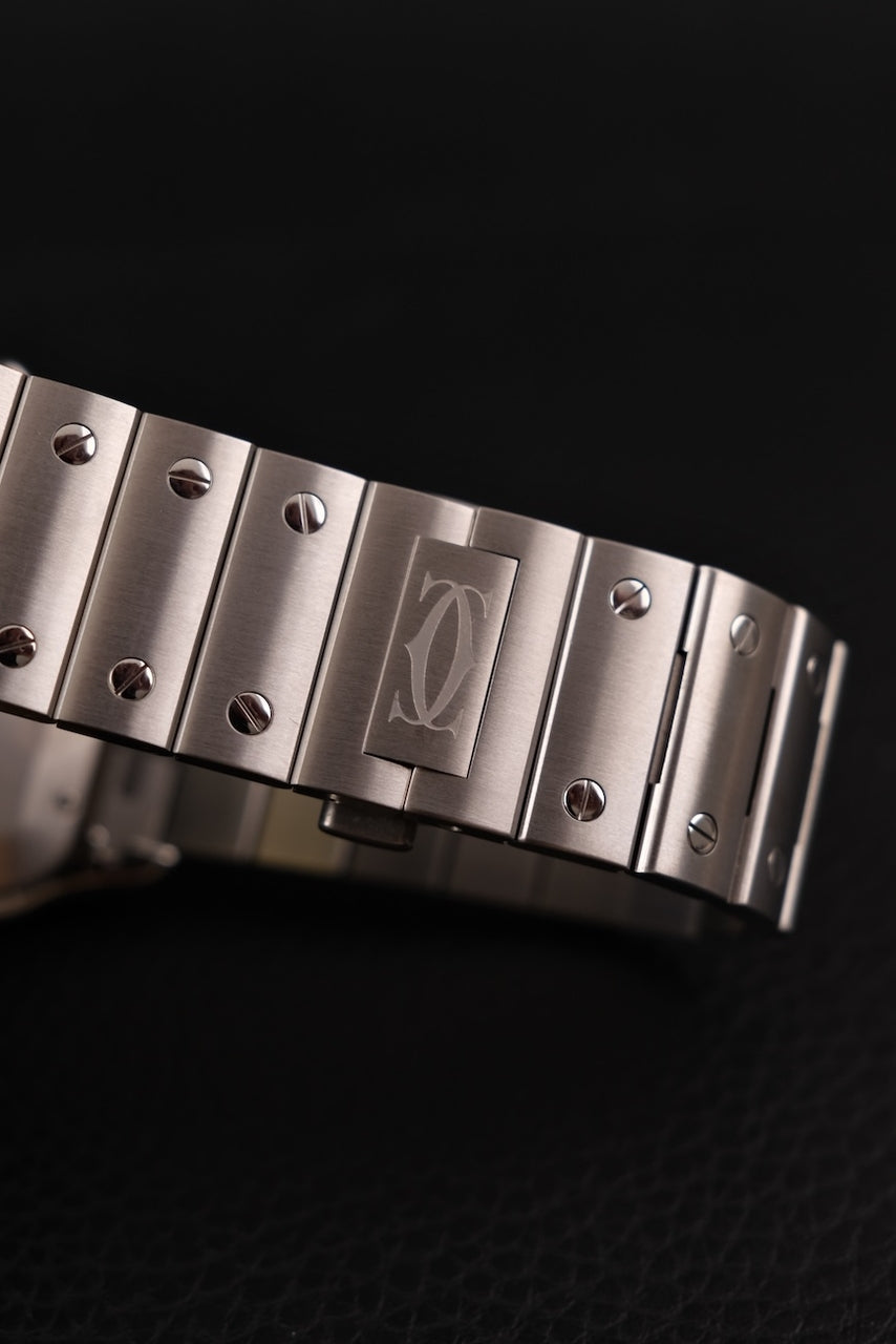 Cartier Santos WSSA0037 Box + og. Papiere 99% New, Grey Dial, Warranty 2029