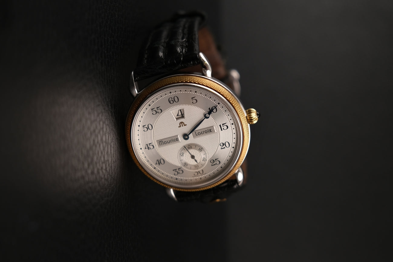 Maurice Lacroix Masterpiece Springende Stunde 28505 Box + og. Papiere German First Buyer's Invoice, SERVICED