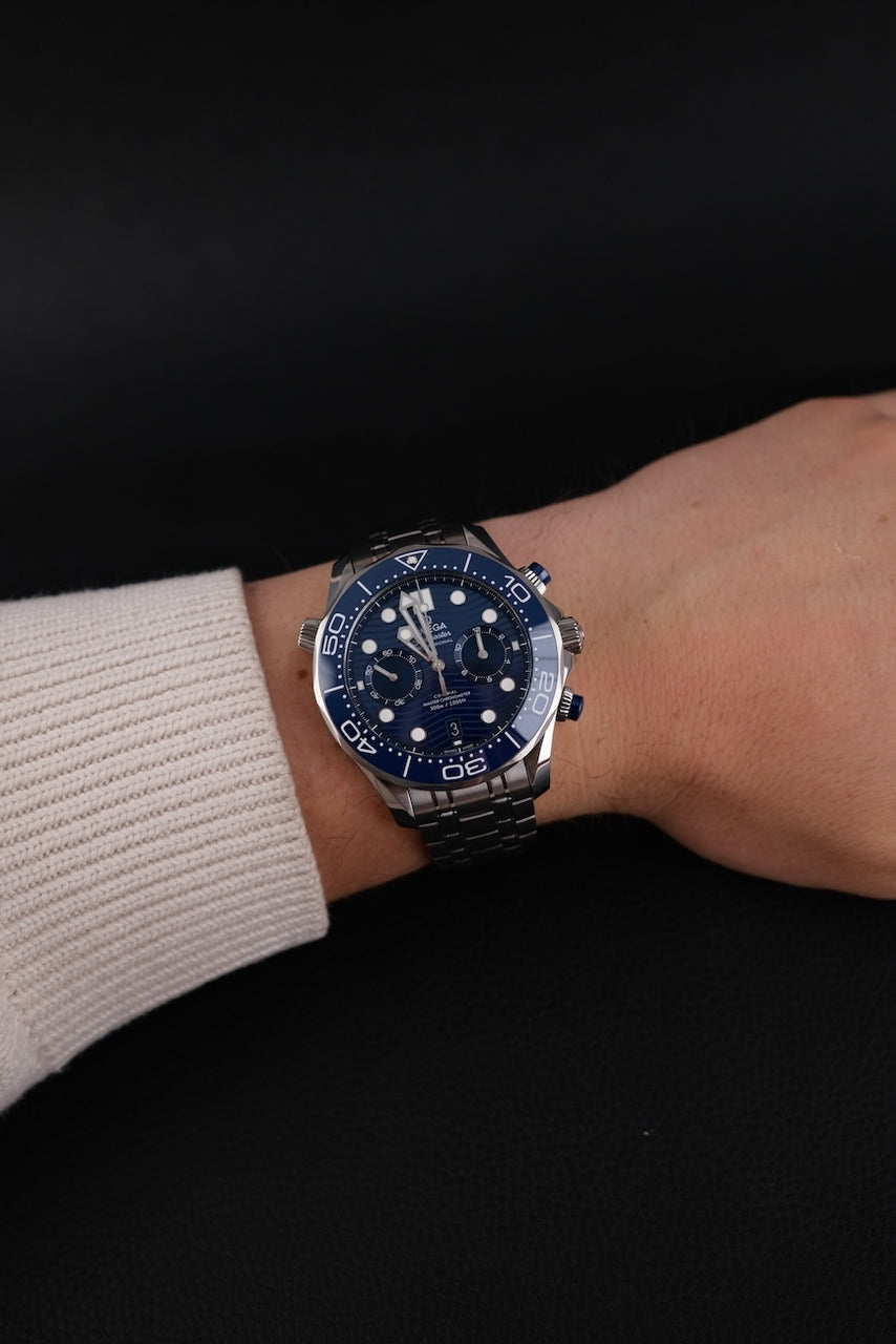Omega Seamaster 300m Chronograph 210.30.44.51.03.001 Box + og. Papiere Blue Dial, 44mm