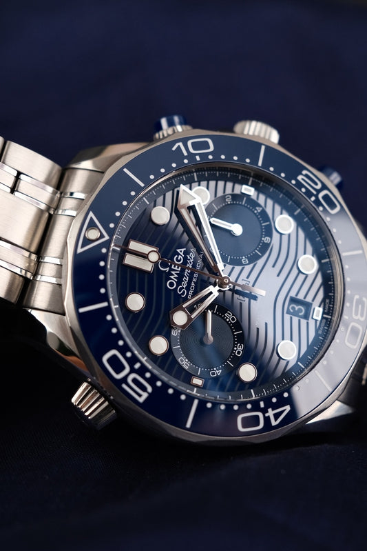 Omega Seamaster 300m Chronograph 210.30.44.51.03.001 Box + og. Papiere Blue Dial, 44mm