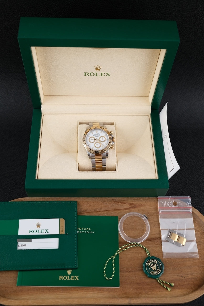 Rolex Daytona 116503 Box + og. Papiere SERVICED,LC EU, White Dial, 40mm