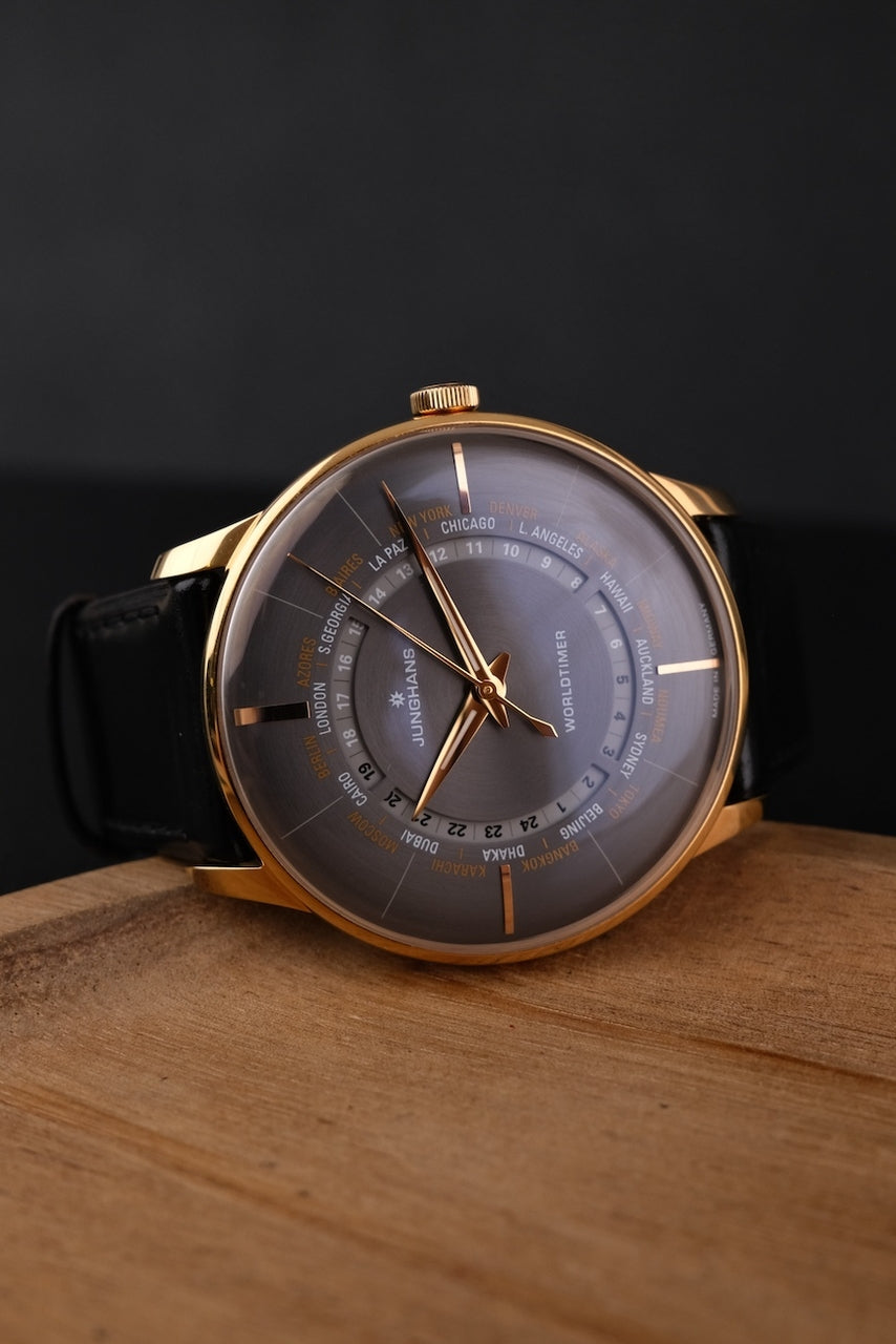 Junghans Meister Worldtimer 27/5013.01 Box + og. Papiere German Delivered, 40mm