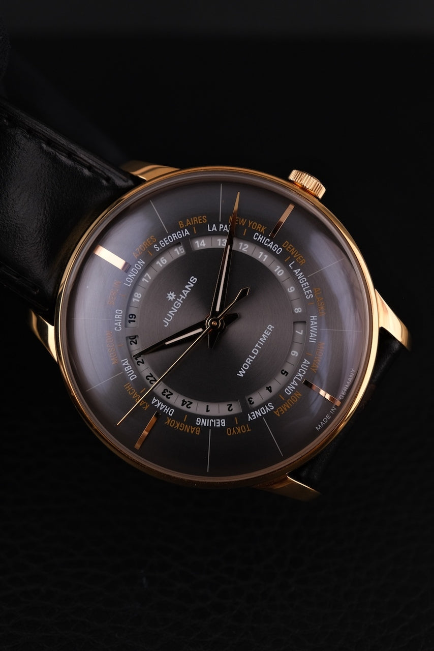 Junghans Meister Worldtimer 27/5013.01 Box + og. Papiere German Delivered, 40mm