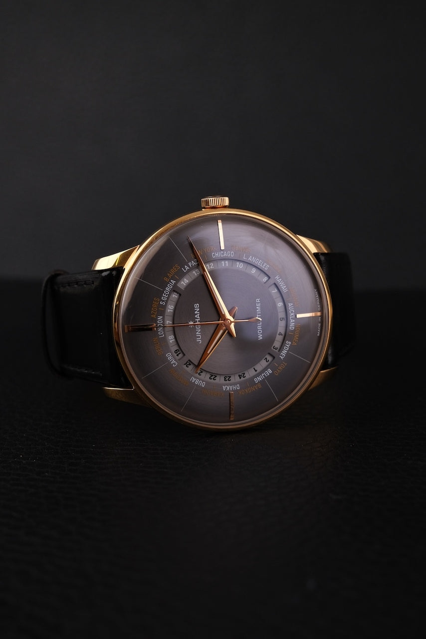 Junghans Meister Worldtimer 27/5013.01 Box + og. Papiere German Delivered, 40mm