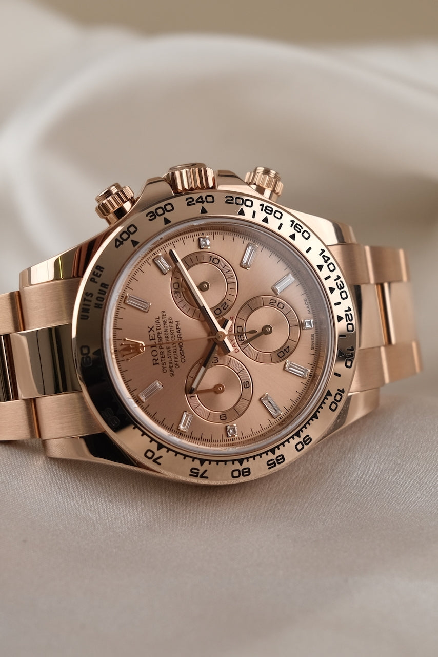 Rolex Daytona 116505 Box + og. Papiere Baguette Dial Rolex CPO Card First Buyer´s Receipt