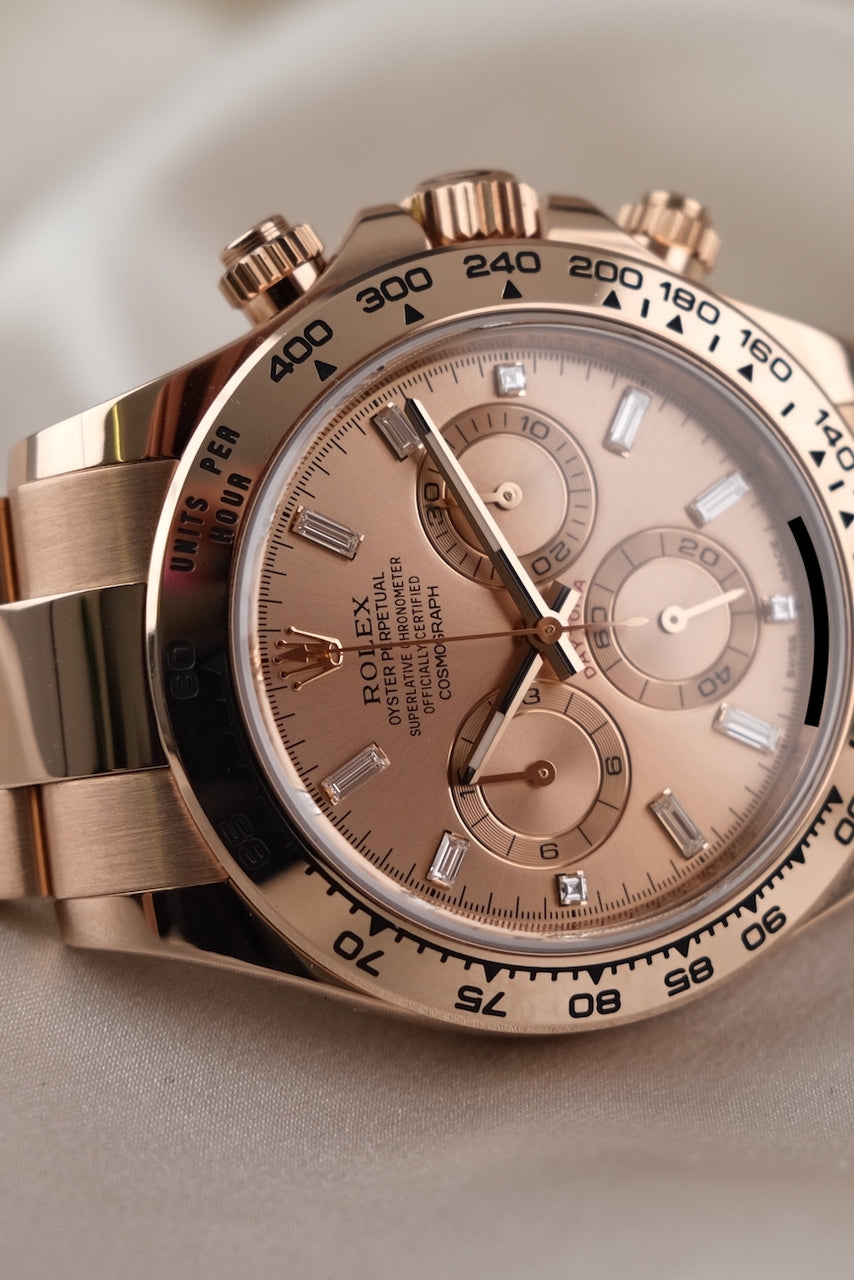 Rolex Daytona 116505 Box + og. Papiere Baguette Dial Rolex CPO Card First Buyer´s Receipt