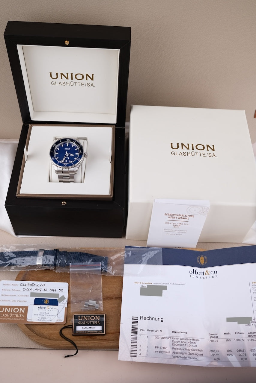 Union Glashütte Belisar Datum Sport D009.907.11.047.00 - Papers and documentation