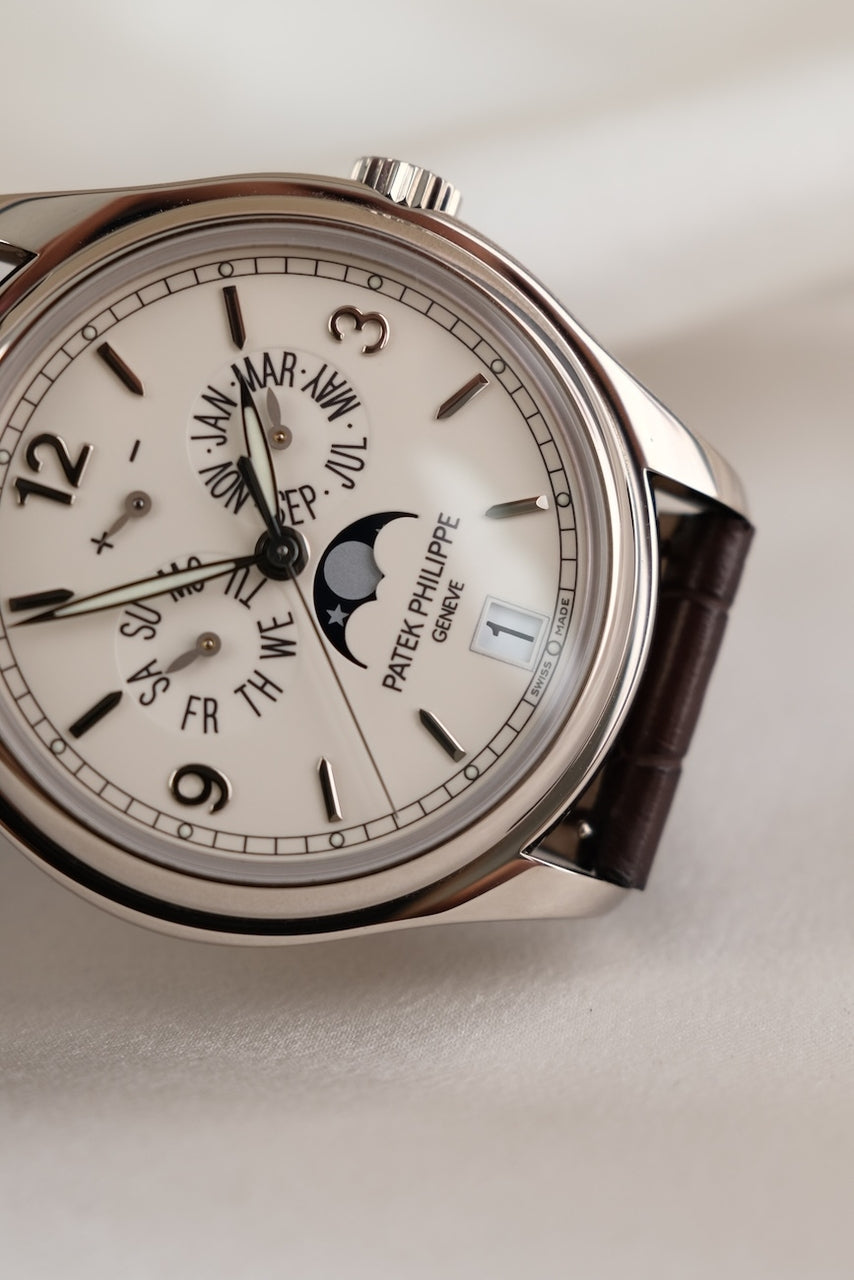 Patek Philippe Annual Calendar 5146G-001 Box + og. Papiere 18k White Gold, Moonphase, German Delivered, Cream Dial