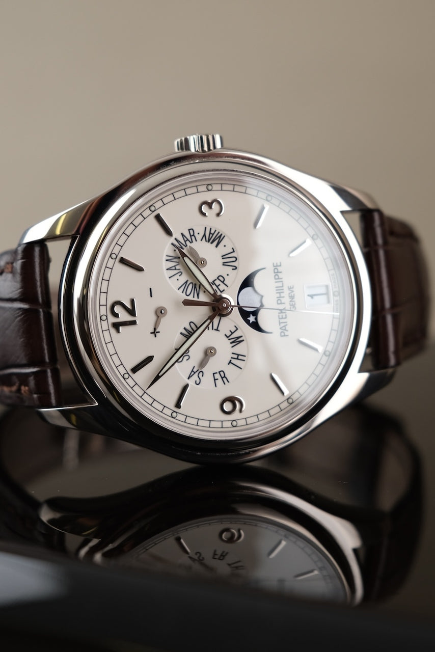 Patek Philippe Annual Calendar 5146G-001 Box + og. Papiere 18k White Gold, Moonphase, German Delivered, Cream Dial