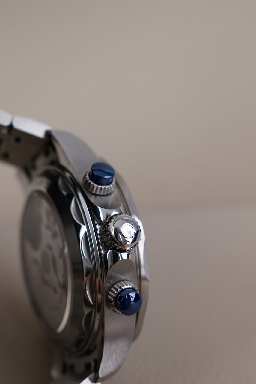 Omega Seamaster Professional Chronograph 21030445106001 Box + og. Papiere Silver Grey Dial, German Delivered, 44mm