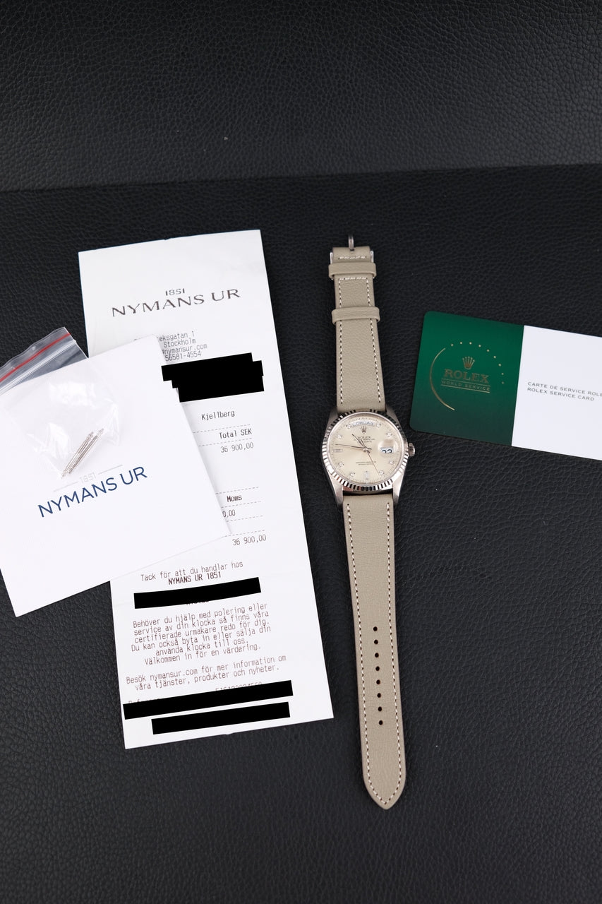 Rolex Day-Date 36 18239 Rolex Service 02/2025, L-Series, Cream Diamond Dial