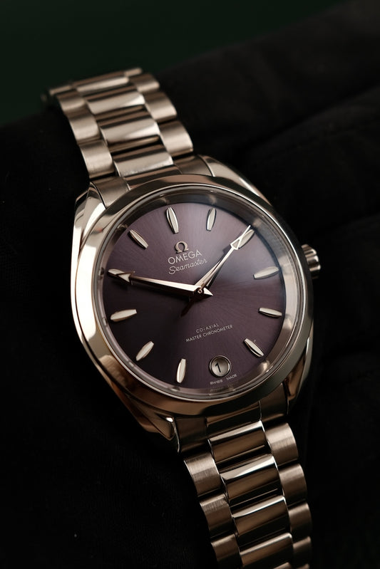 Omega Seamaster Aqua Terra 220.10.34.20.10.002 Box + og. Papiere Purple Dial, 34mm, 2023