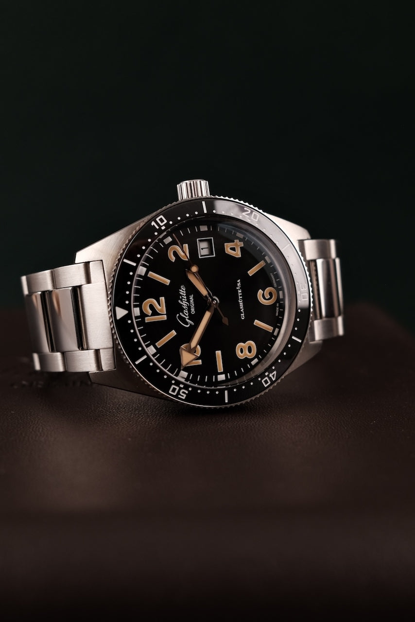 Glashütte SeaQ 13911068070 Box + og. Papiere Black Dial