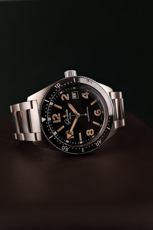 Glashütte SeaQ 13911068070 Box + og. Papiere Black Dial
