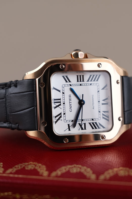 Cartier Santos de Cartier Medium Size WGSA0028 Box + og. Papiere 18k Pink Gold, German First Buyer's Invoice, Medium Size, Warranty 2029