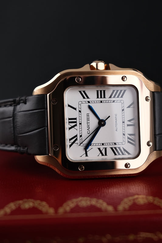 Cartier Santos de Cartier Medium Size WGSA0028 Box + og. Papiere 18k Pink Gold, German First Buyer's Invoice, Medium Size, Warranty 2029