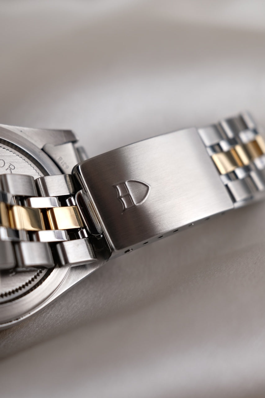 Tudor Prince Date Day 76213 Original Papiere Linen Diamond Dial