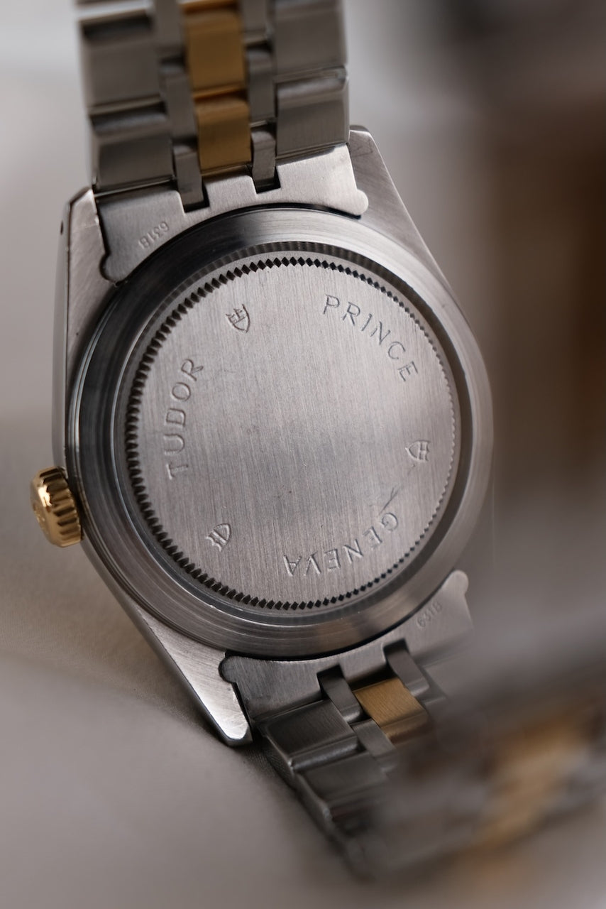 Tudor Prince Date Day 76213 Original Papiere Linen Diamond Dial