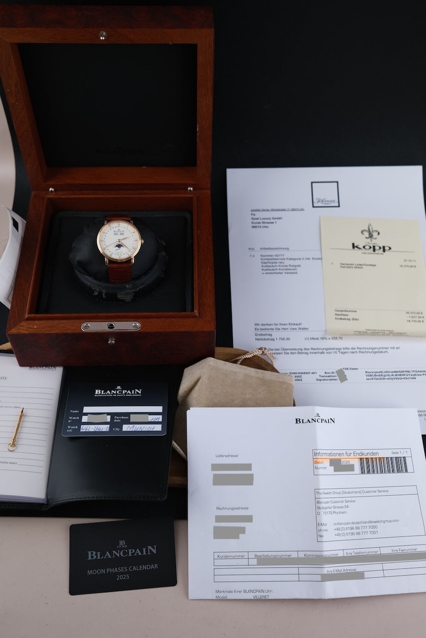 Blancpain Villeret Quantieme Complet 6263-3642-55B - Papiere und oder Lieferumfang