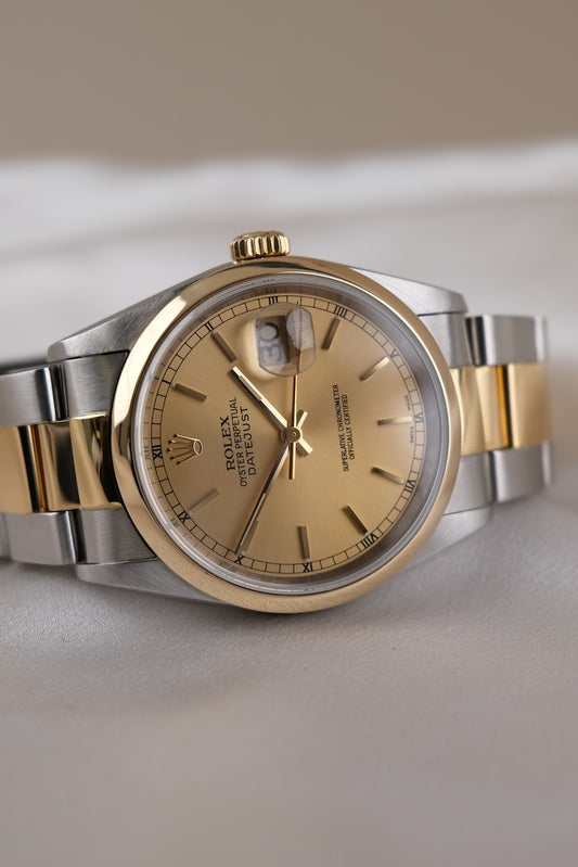 Rolex Datejust 36 16203 Original Papiere Champagne Dial, LC100, SERVICED, Great Service History, Oyster