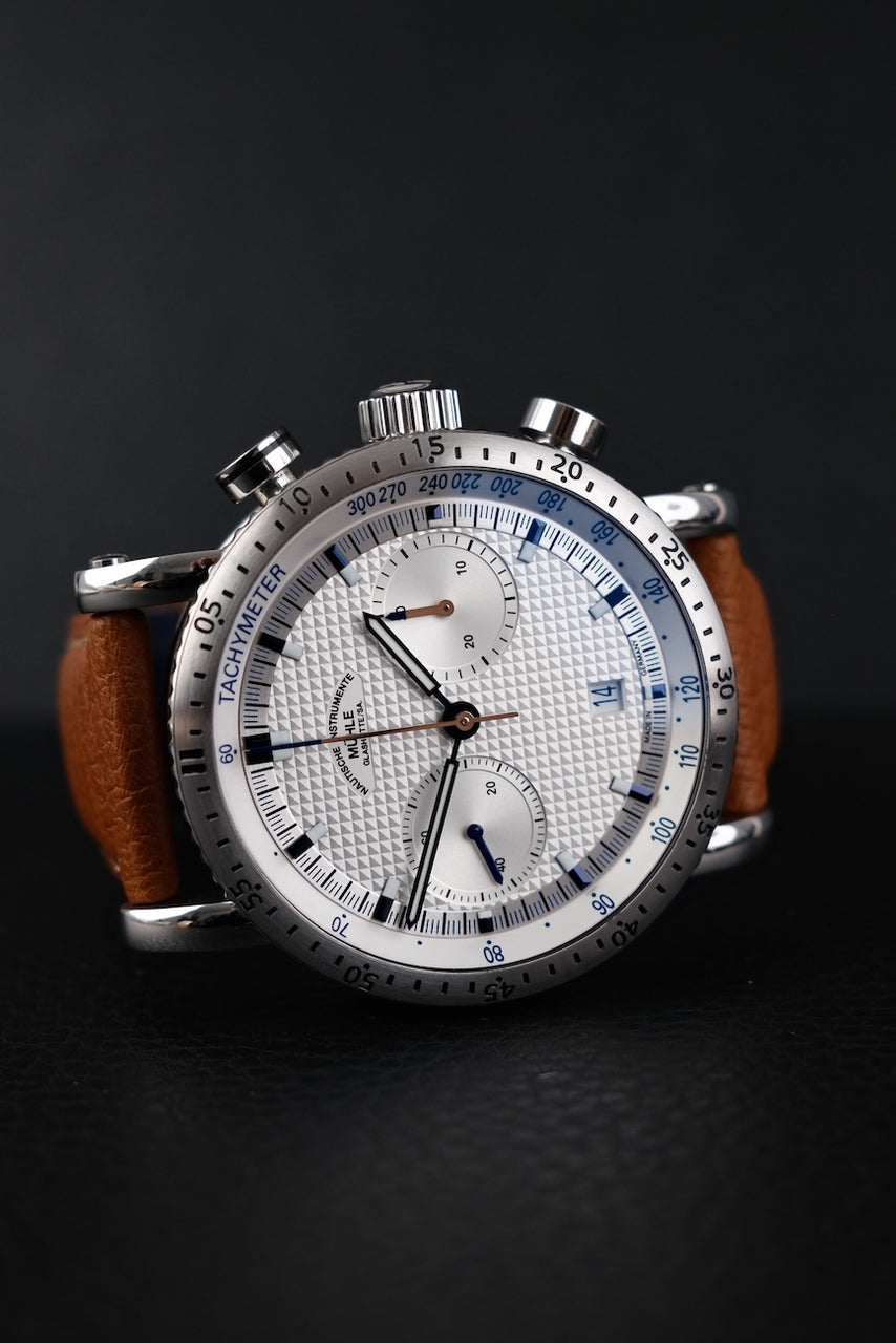 Mühle Glashütte Teutonia Sport I M1-29-65-LB Box + og. Papiere Clous de Paris Dial, German Delivered