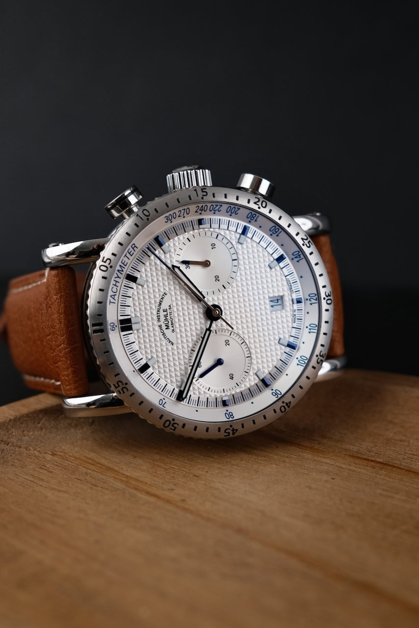 Mühle Glashütte Teutonia Sport I M1-29-65-LB Box + og. Papiere Clous de Paris Dial, German Delivered