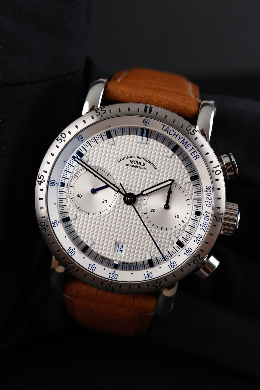 Mühle Glashütte Teutonia Sport I M1-29-65-LB Box + og. Papiere Clous de Paris Dial, German Delivered