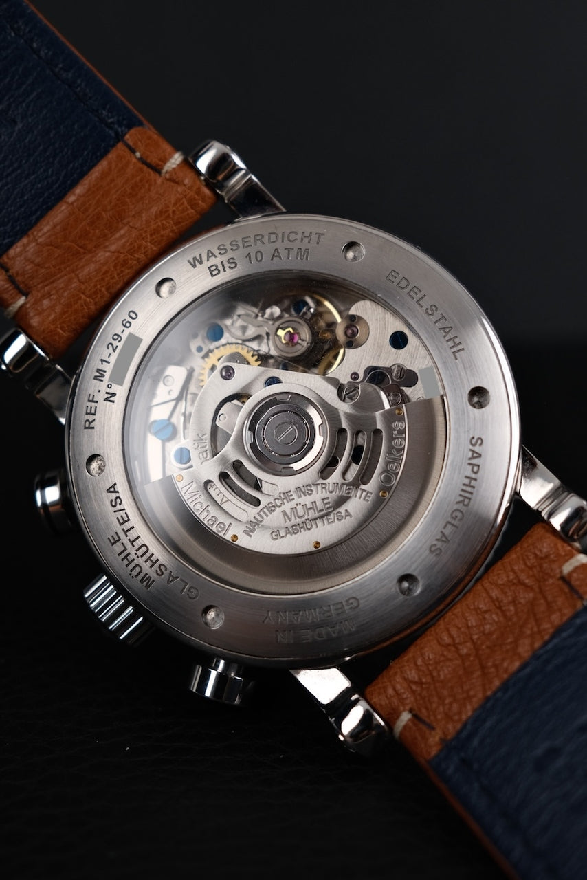 Mühle Glashütte Teutonia Sport I M1-29-65-LB Box + og. Papiere Clous de Paris Dial, German Delivered