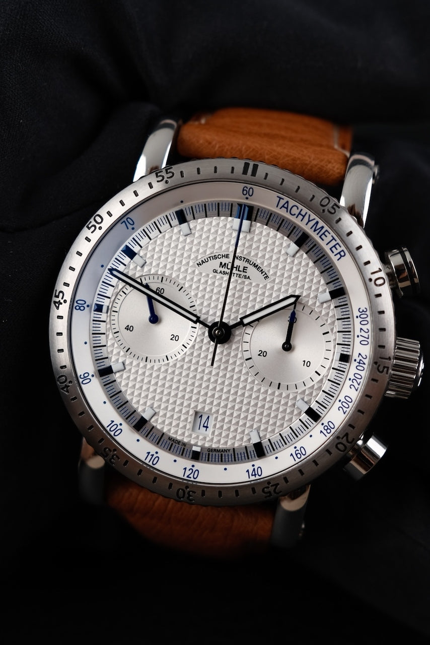 Mühle Glashütte Teutonia Sport I M1-29-65-LB Box + og. Papiere Clous de Paris Dial, German Delivered
