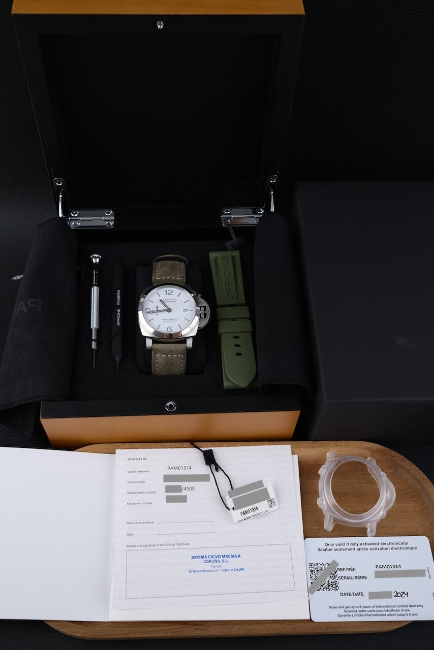 Panerai Luminor Marina White Dial PAM01314 - Papiere und oder Lieferumfang