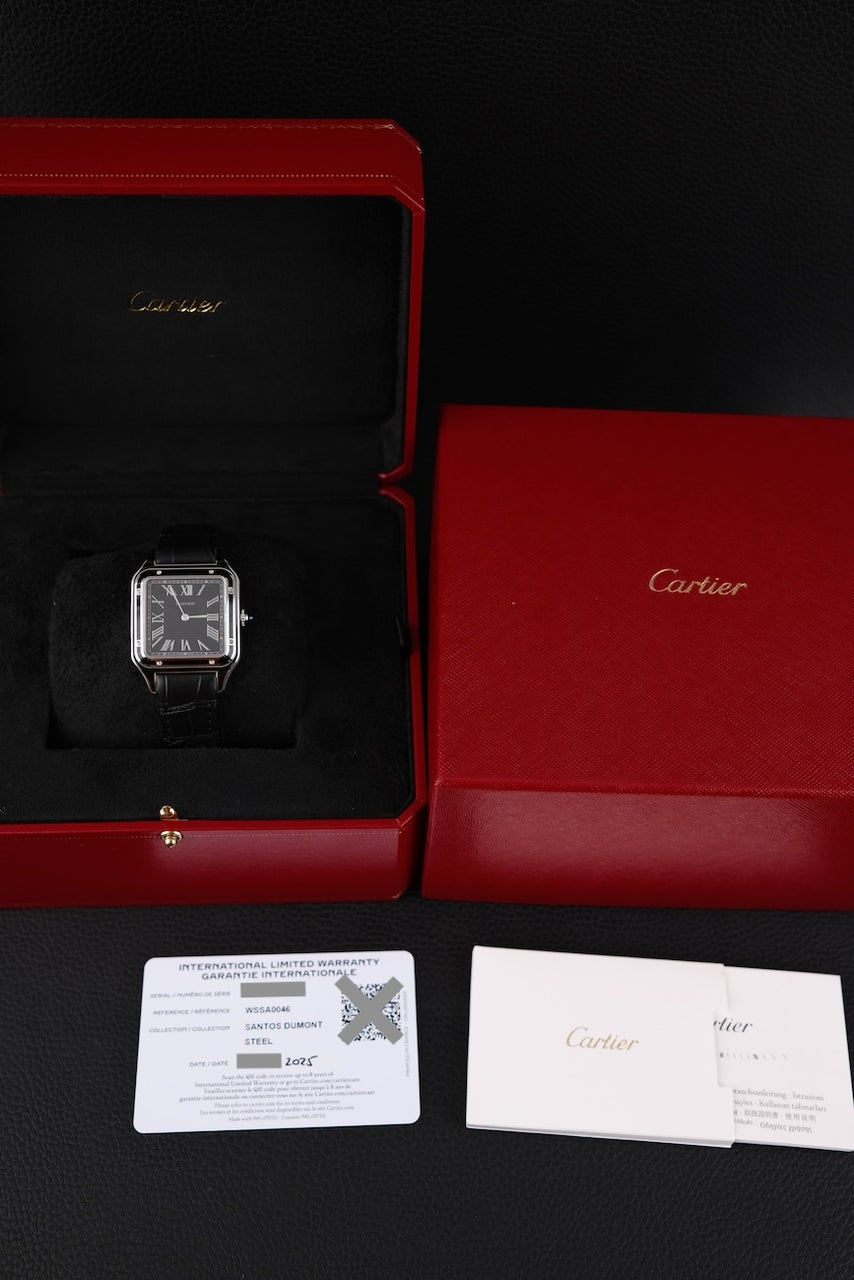 Cartier Santos Dumont Black Lacquer WSSA0046 - Papiere und oder Lieferumfang