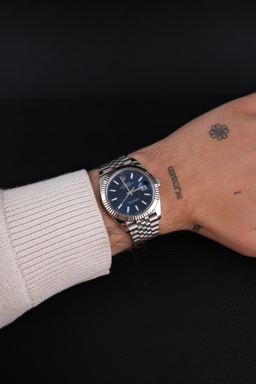 Rolex Datejust 41 126334 Box + og. Papiere Blue Stick Dial, Jubilee