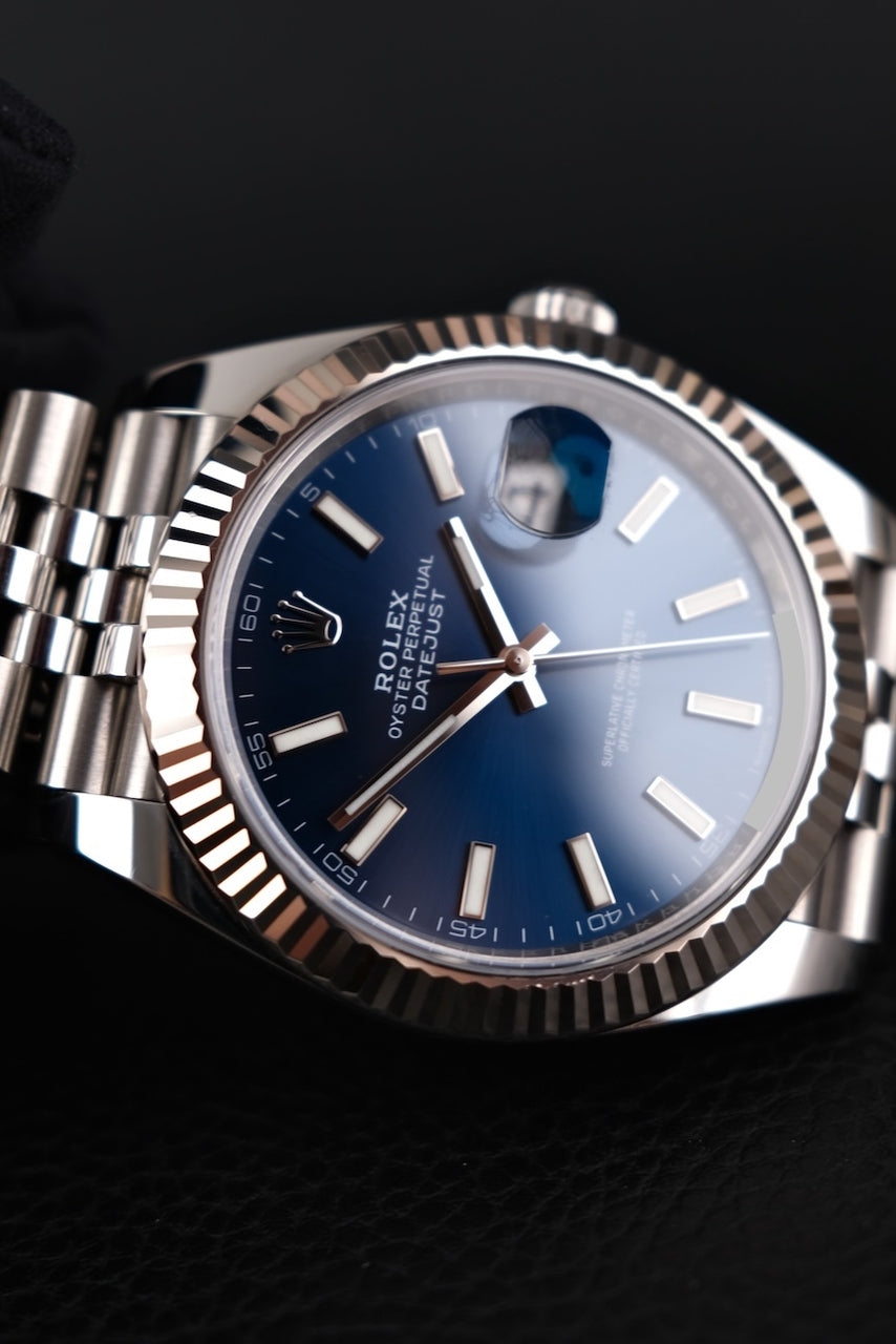 Rolex Datejust 41 126334 Box + og. Papiere Blue Stick Dial, Jubilee