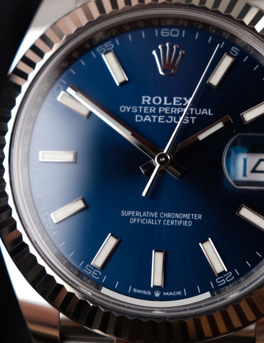 Rolex Datejust 41 126334 Box + og. Papiere Blue Stick Dial, Jubilee