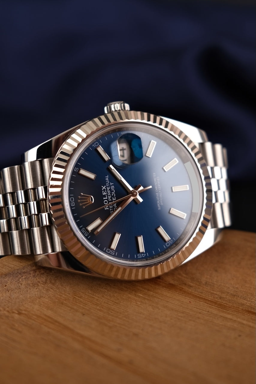 Rolex Datejust 41 126334 Box + og. Papiere Blue Stick Dial, Jubilee