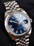 Bild in Galerie-Betrachter laden, Rolex Datejust 41 126334 Box + og. Papiere Blue Stick Dial, Jubilee

