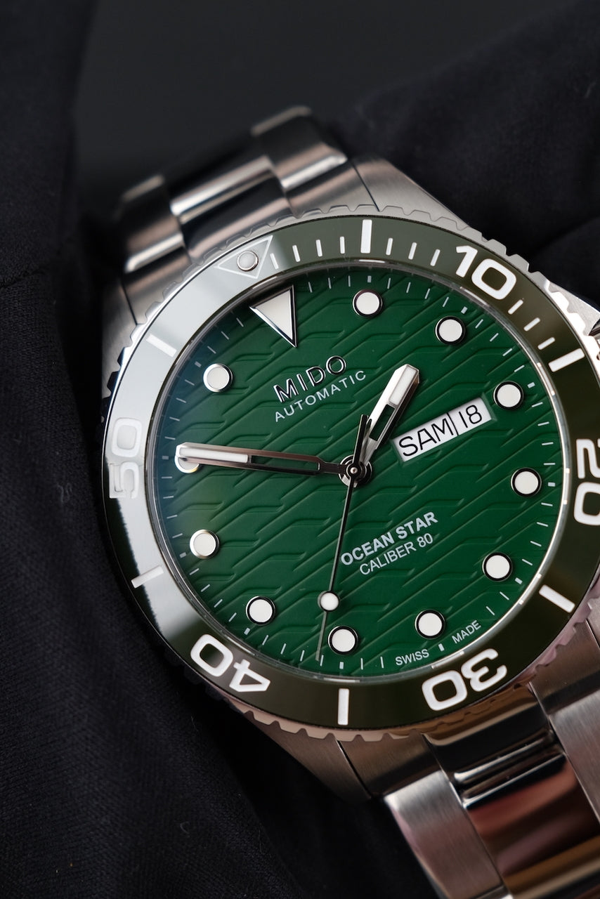 Mido Ocean Star 200C M042.430.11.091.00 Box + og. Papiere Green Dial, German Delivered