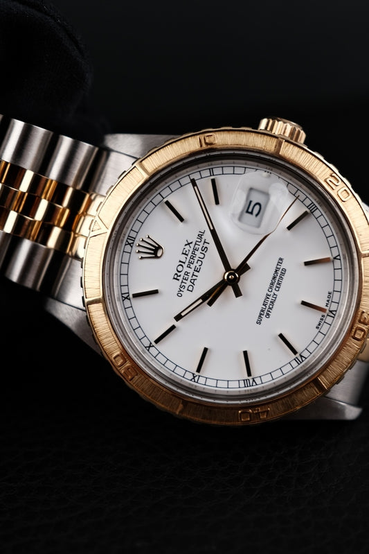 Rolex Datejust Turn-o-Graph 16253 S/G, White Dial, Thunderbird Bezel