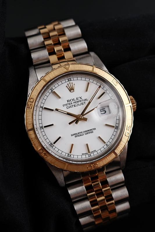 Rolex Datejust Turn-o-Graph 16253 S/G, White Dial, Thunderbird Bezel