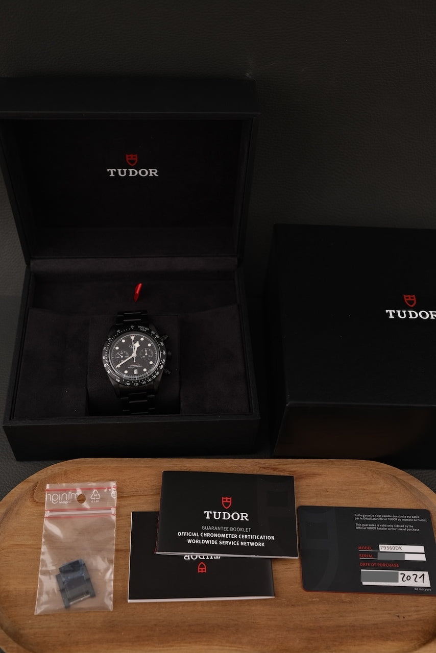 Tudor Black Bay Chrono Dark 79360DK Box + og. Papiere Limited "All Blacks" Rugby Editon