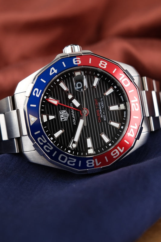 Tag Heuer Aquaracer 300M GMT WAY201F.BA0927 Box + og. Papiere Pepsi